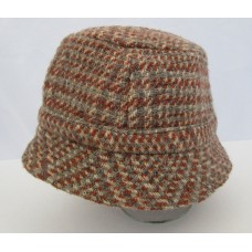 Millars Mujer&apos;s Bucket Hat Size L 7 1/4 100% Wool Made in Ireland Orange / Gray  eb-97339427